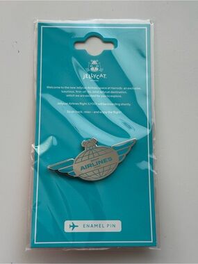 Jellycat Airlines Enamel Pin Harrods Exclusive Winged Globe Wings NWT Sealed